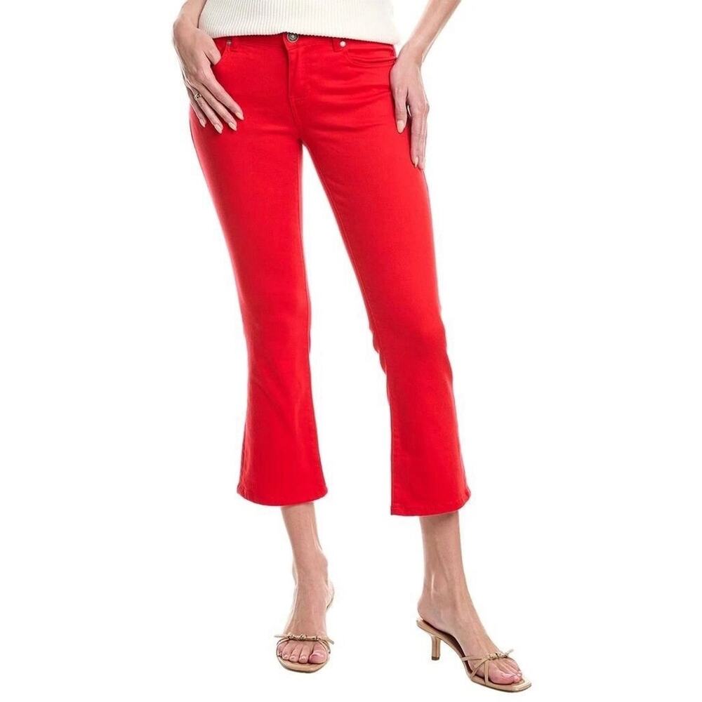 Cabi #6496 Kick‎ Back Crop Flare Jeans Red Boho Festival Womens 18